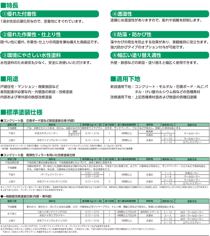 ニッペ 水性ファインウレタンU100