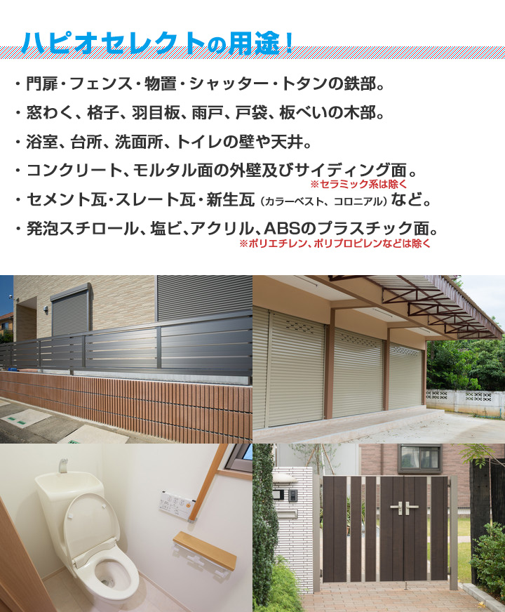 ハピオセレクト 水性つやあり　用途