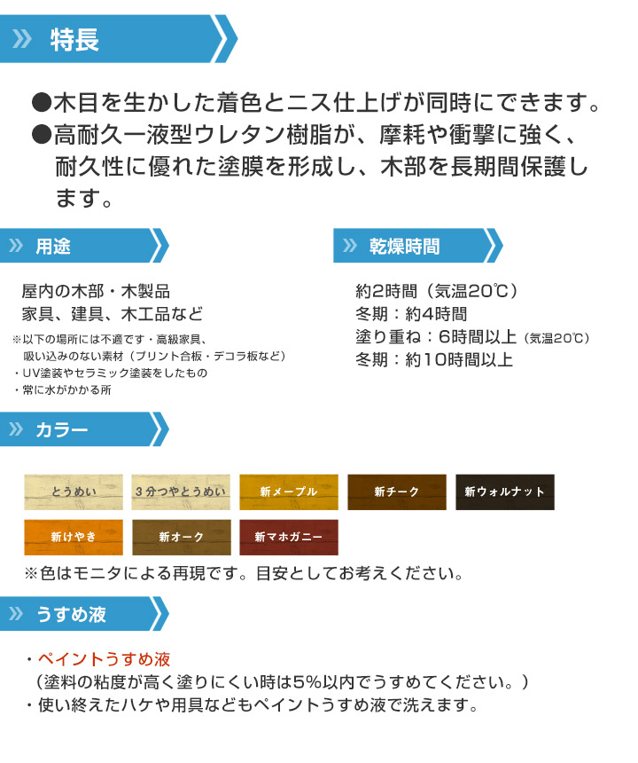 油性ウレタン着色ニスの特長とは