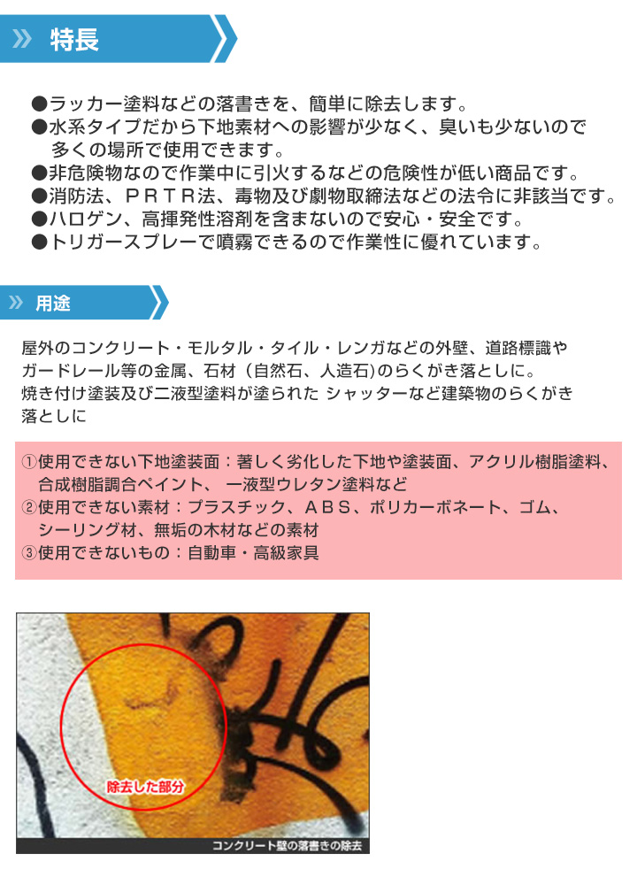 らくがき落としクリーナー 250mlとは