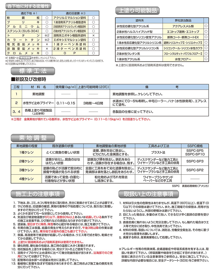水性サビ止めプライマー
