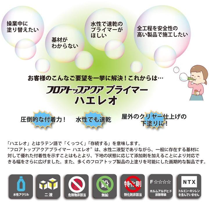 フロアトップアクアプライマー ハエレオ　2.2kgセットとは