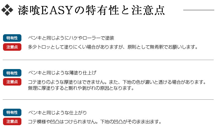 EF漆喰EASYの特有性と注意点
