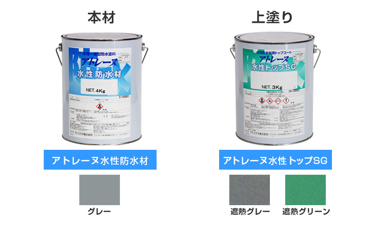 水性防水塗料アトレーヌ,カラー