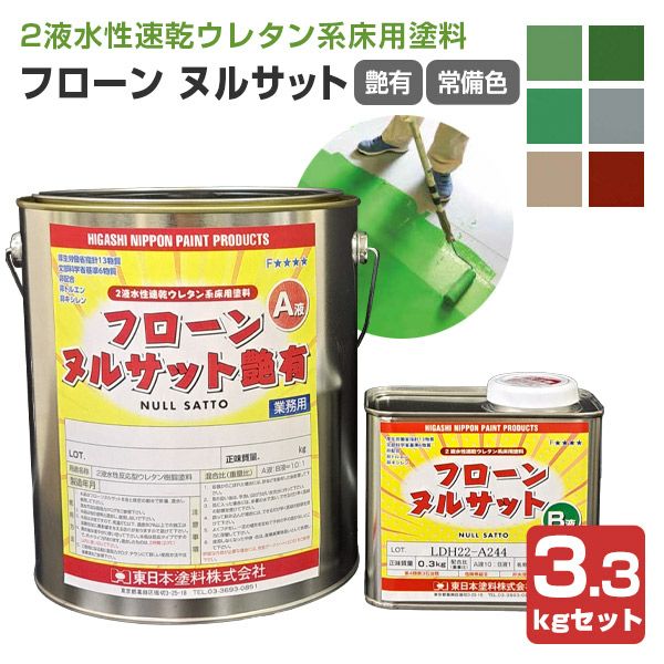 P10倍！】 フローンヌルサット 艶有 白 3.3kgセット（東日本塗料