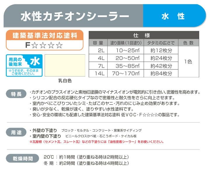 水性カチオンシーラー 4L 屋内外下塗り剤（カンペハピオ）