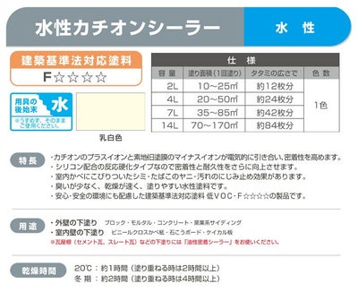 水性カチオンシーラー 4L 屋内外下塗り剤（カンペハピオ）