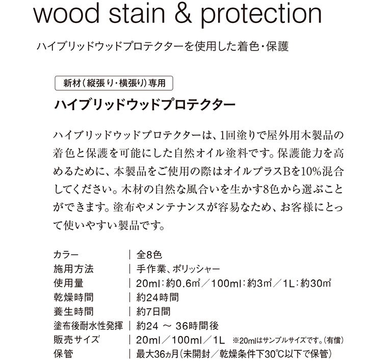 ルビオモノコート ハイブリッドウッドプロテクター　各色　1L （ニッシンイクス/屋外用油性オイル） 