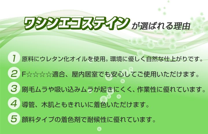 ワシンエコステイン 14L  （油性/顔料系オイルステイン/木部用/和信化学） 