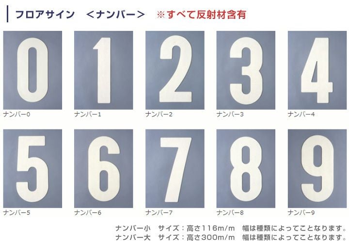 フロアサイン ナンバー大（0～9）（アトムハウスペイント/路面標示材
