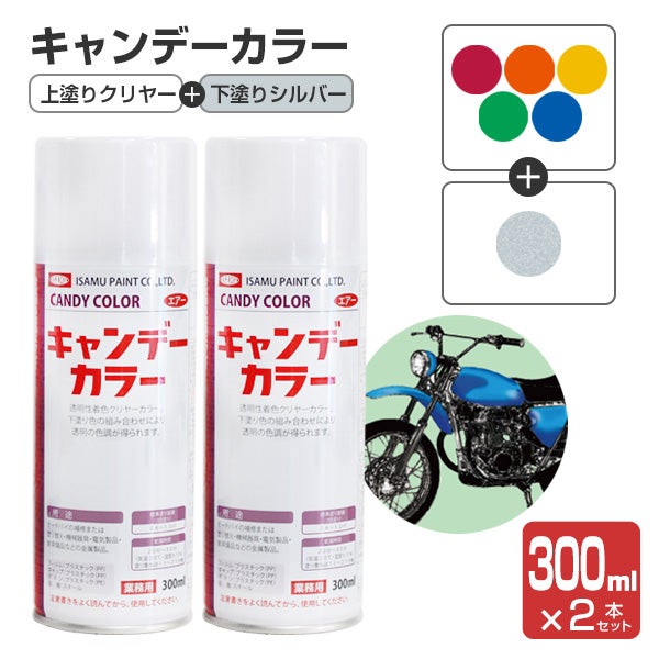 キャンデーカラー,上塗りクリヤー,下塗りシルバー,イサムペイント,油性,スプレー,メタリック,塗料,塗装,バイク,ヘルメット,車,オートバイ塗装,オートバイ,メタリック塗装