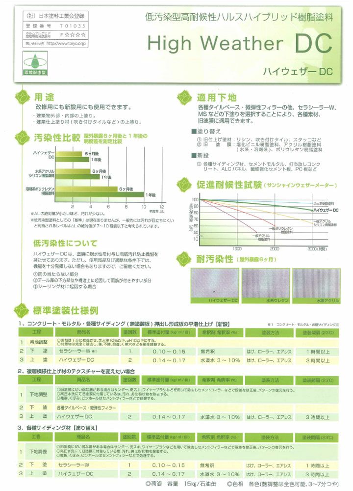 ハイウェザーDC　艶有・白　15kg