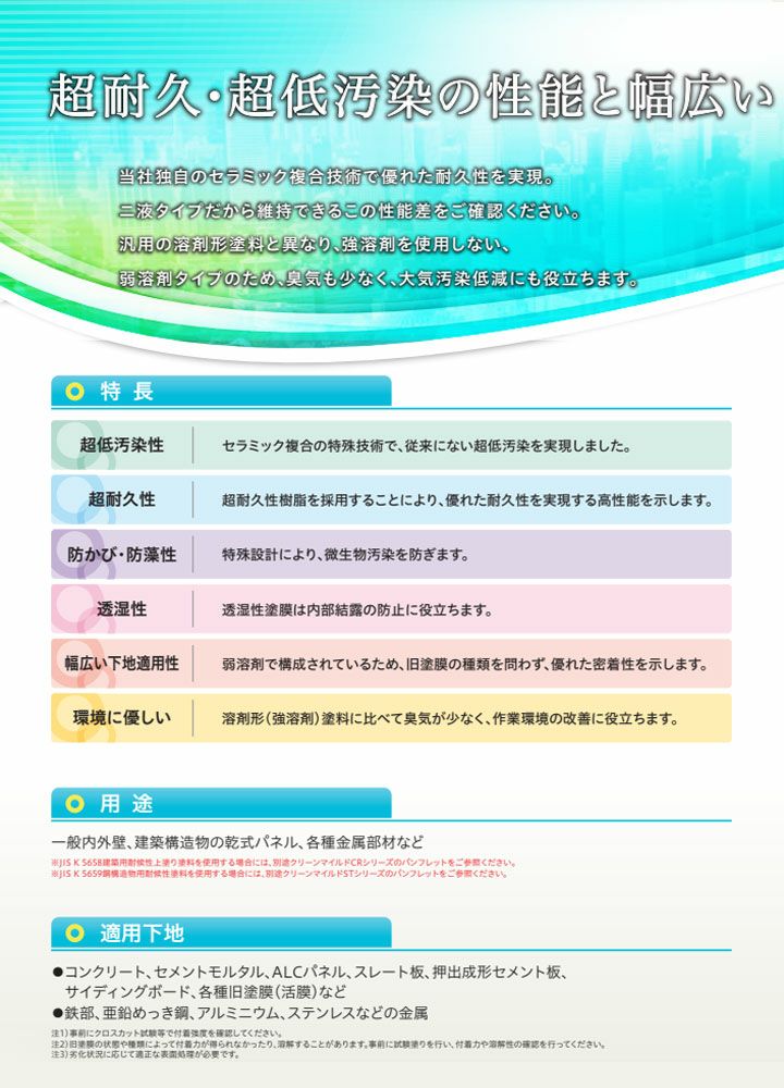 クリーンマイルドシリコン　艶有 中濃彩色 15kgセット （超低汚染弱溶剤形樹脂塗料/エスケー化研）