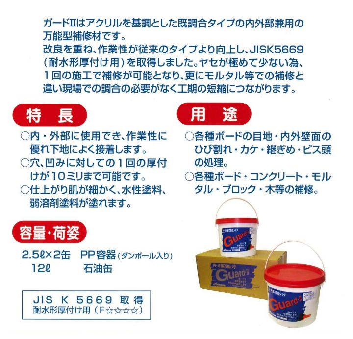 メーコー ガードII 　12L （内・外部万能パテ）